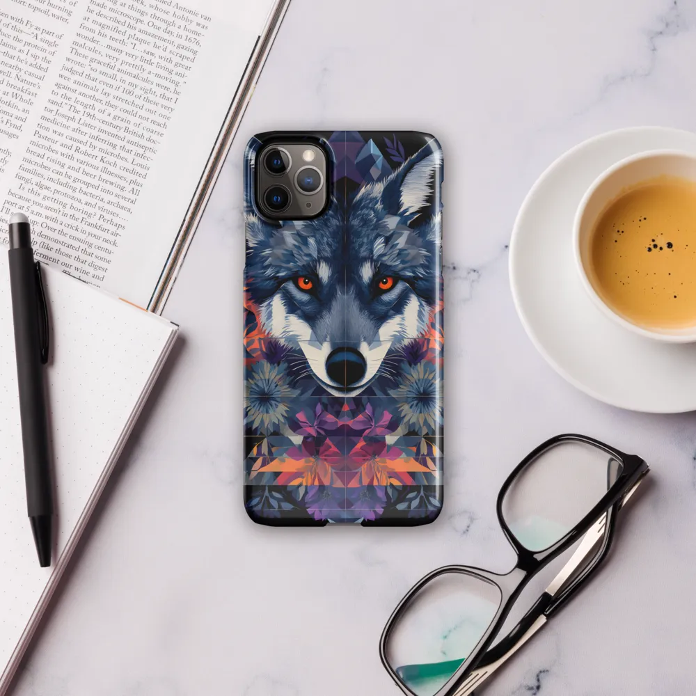 Mystical Wolf Amidst Floral Geometry | Phone Case |  11 Pro Max | Snap Case | Glossy