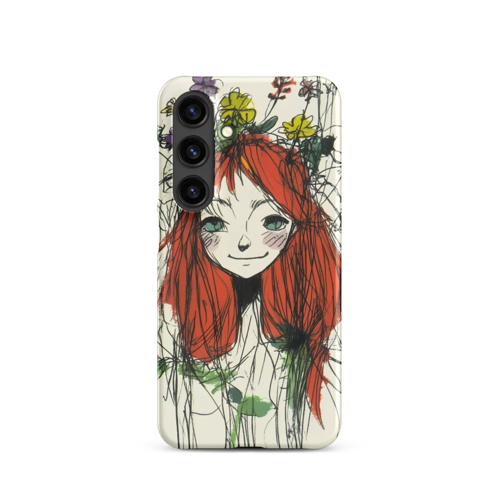 Whimsical Floral Portrait | Phone Case |  S24 | Snap Case | Matte