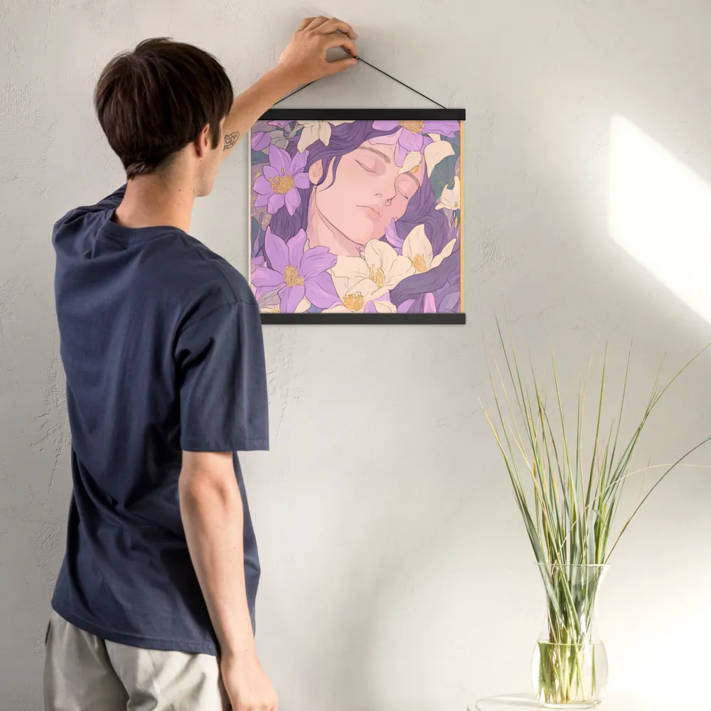 Harmony in Bloom | Poster With Black Wood Hanger | 16″×16″