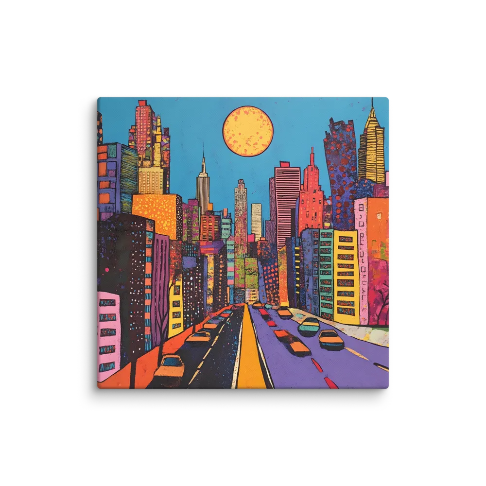 Urban Vibrance: A Pop Art Cityscape | Canvas | 37″×37″