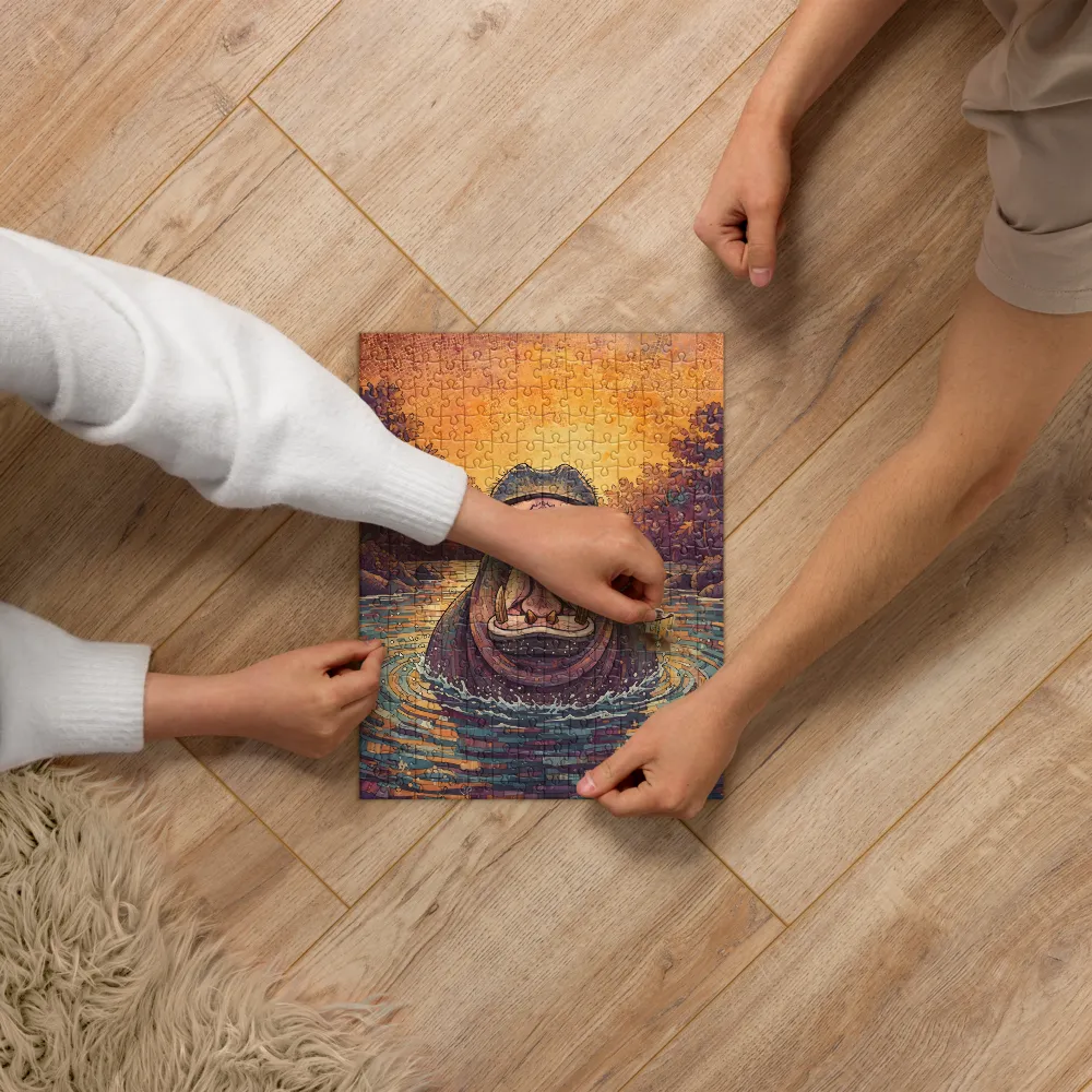 Sunrise Hippo 
 Jigsaw Puzzle