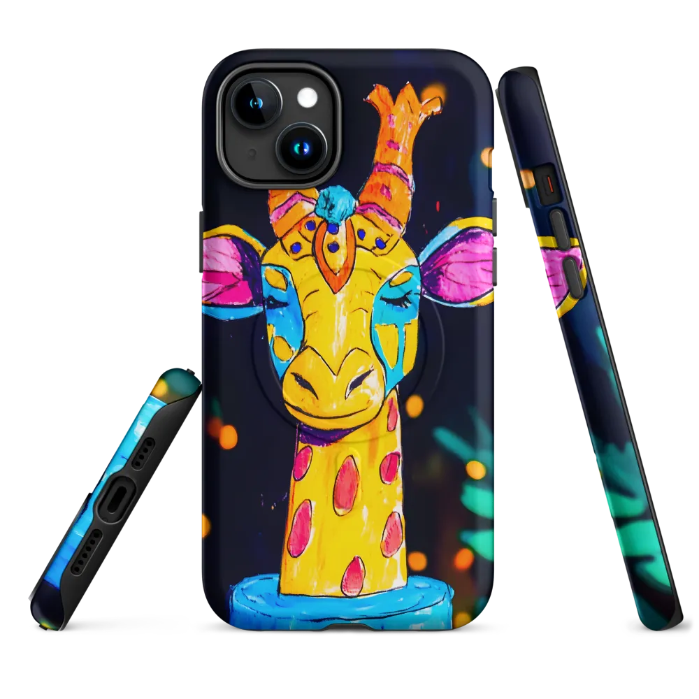Whimsical Giraffe in Vibrant Colors | Phone Case |  15 Plus | MagSafe® Tough Case | Matte