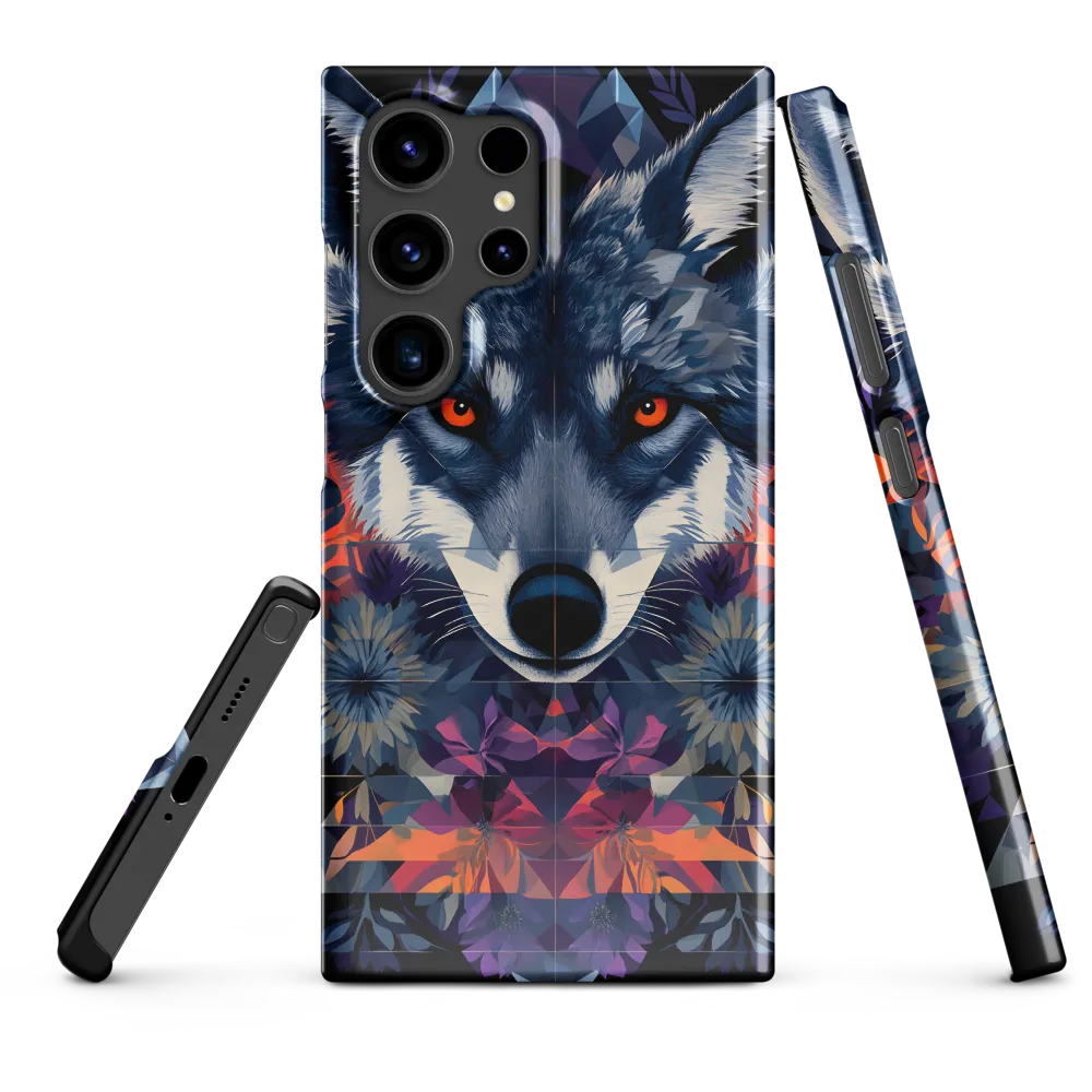 Mystical Wolf Amidst Floral Geometry