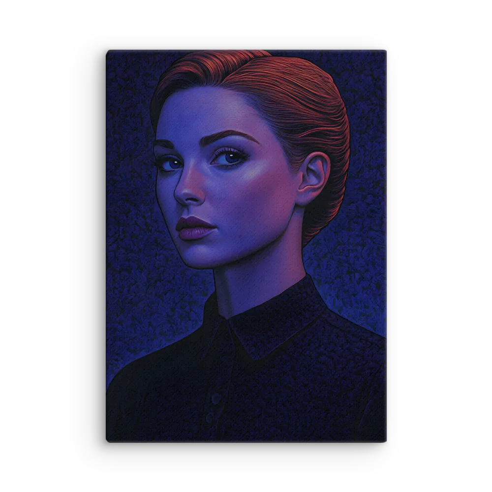 Ethereal Portrait in Blue and Red | Thin Canvas | 20″×28″