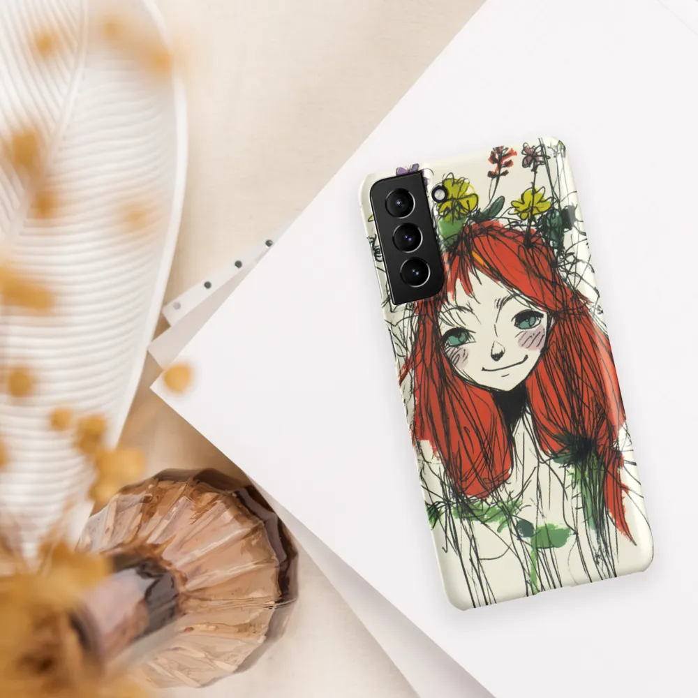 Whimsical Floral Portrait | Phone Case |  S21 Plus | Snap Case | Matte