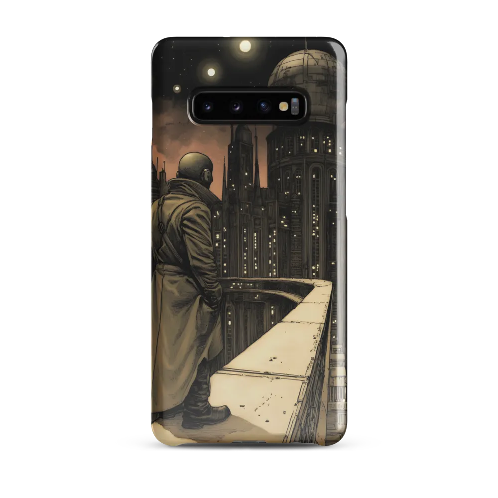 A Contemplative Gaze Over the Futuristic Metropolis | Phone Case |  S10 Plus | Snap Case | Glossy