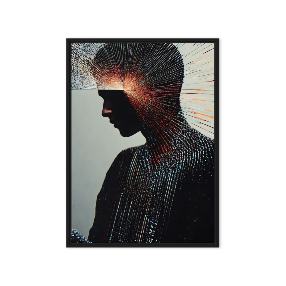 Radiant Reflection: An Abstract Journey of Thought | Canvas with Black Frame | 20″×28″
