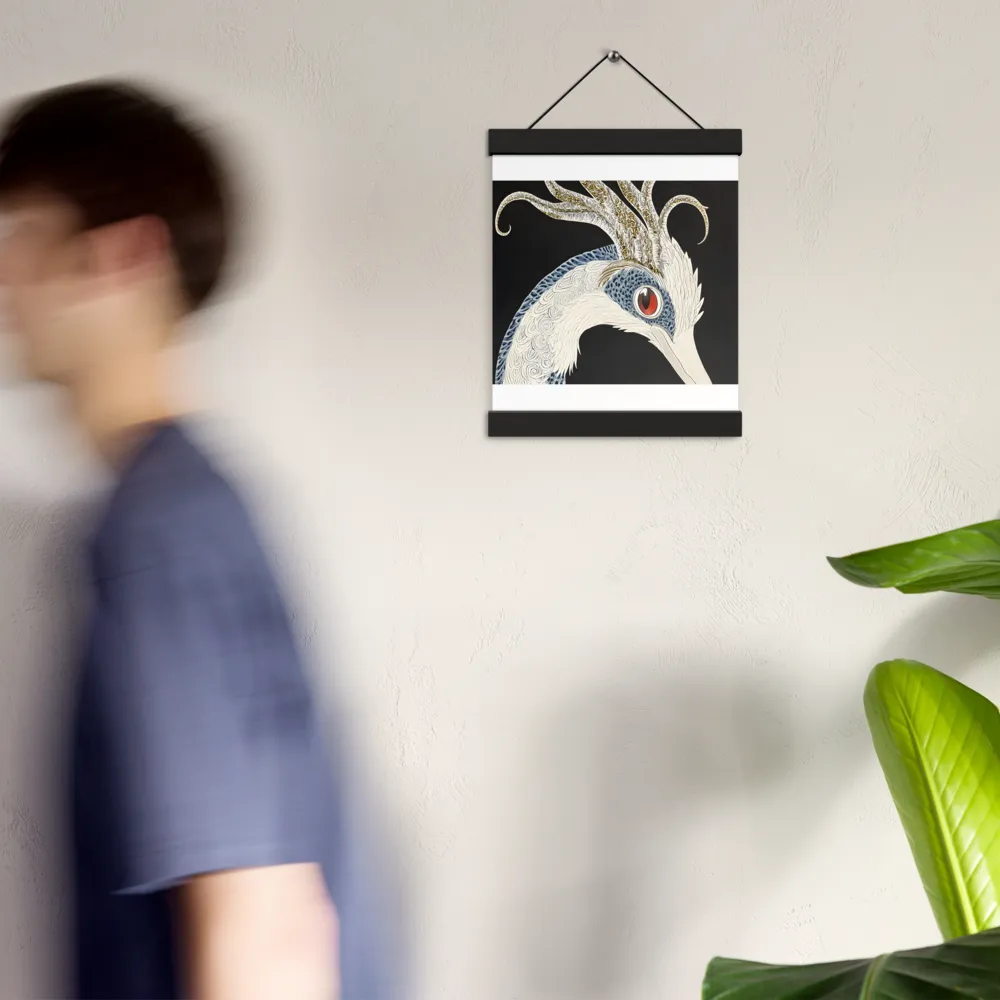 Elegance of the Majestic Peacock | Poster With Black Wood Hanger | 8″×10″
