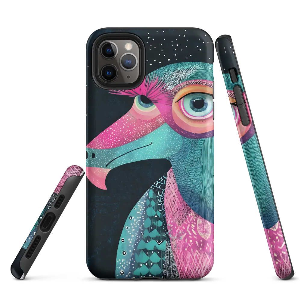 Whimsical Vulture: A Dance of Colors | Phone Case |  11 Pro Max | Tough Case | Matte