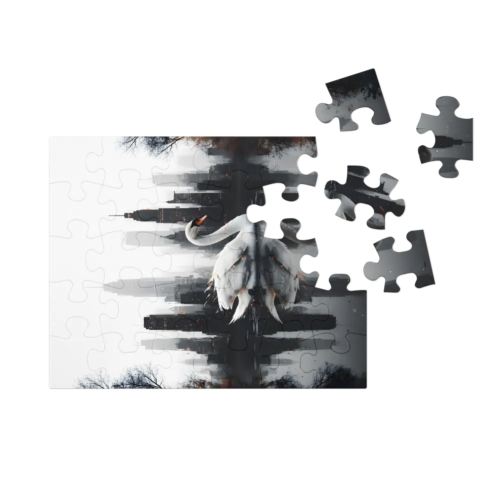 Urban Swan 
 Jigsaw Puzzle in Tin Box