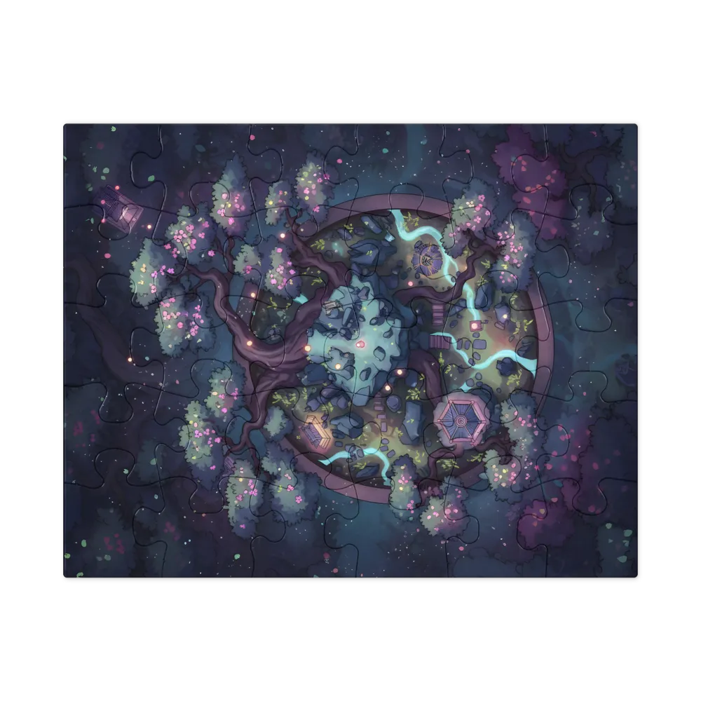 Moonlit Floating Grove 
 Jigsaw Puzzle in Tin Box