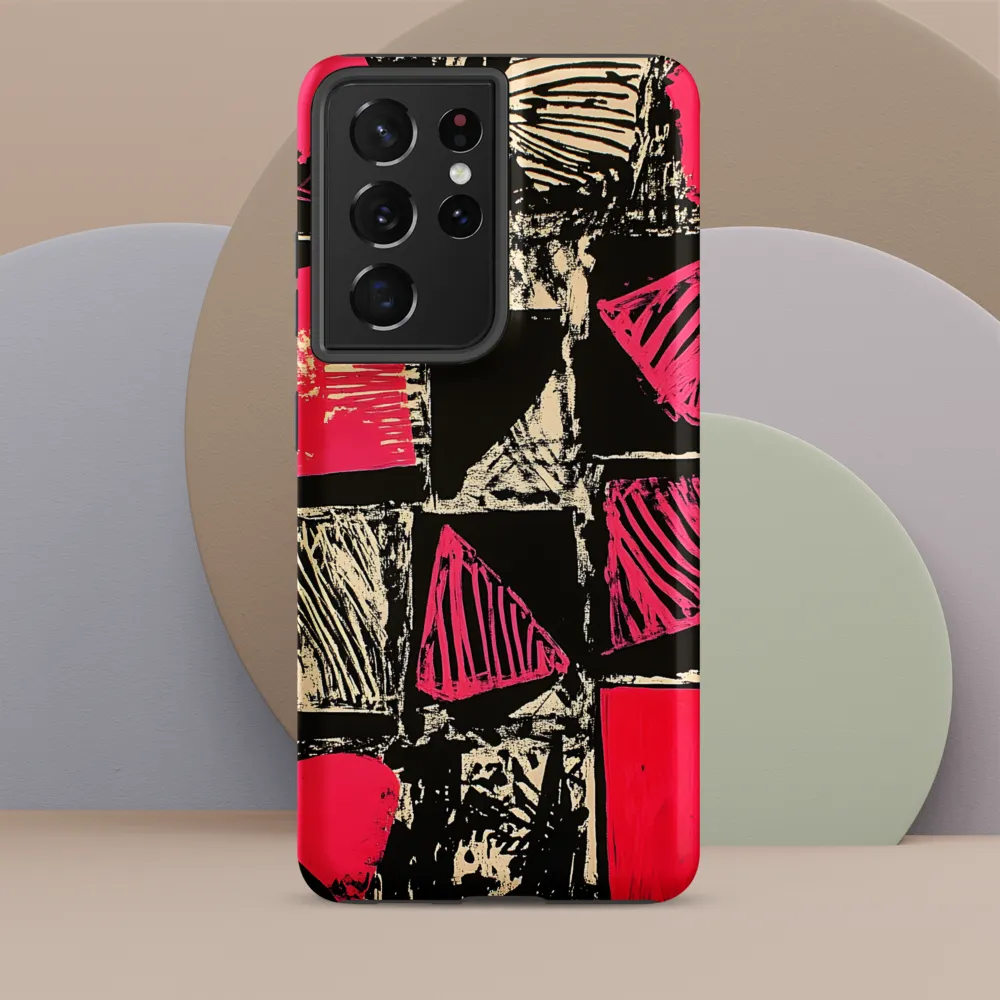 Geometric Symphony in Pink and Black