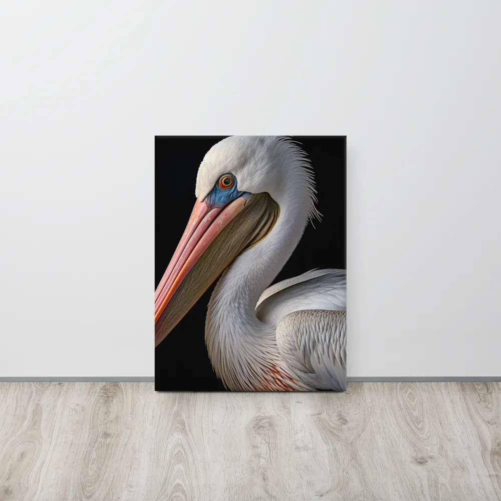 Elegance in White: The Pelican | Canvas | 18″×24″