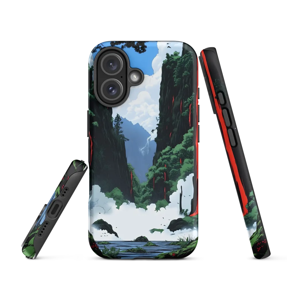 Ethereal Cascade: A Journey Through Verdant Realms | Phone Case |  16 | Tough Case | Matte