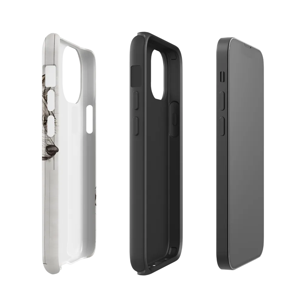 Geometric Harmony: The Essence of Wolves | Phone Case |  13 mini | Tough Case | Matte