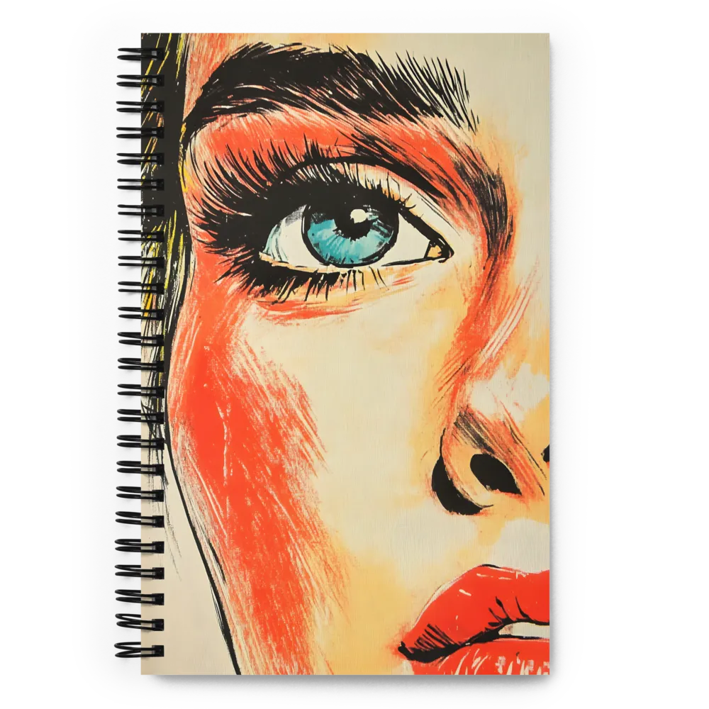 Intense Gaze: A Pop Art Portrait | Spiral Notebook