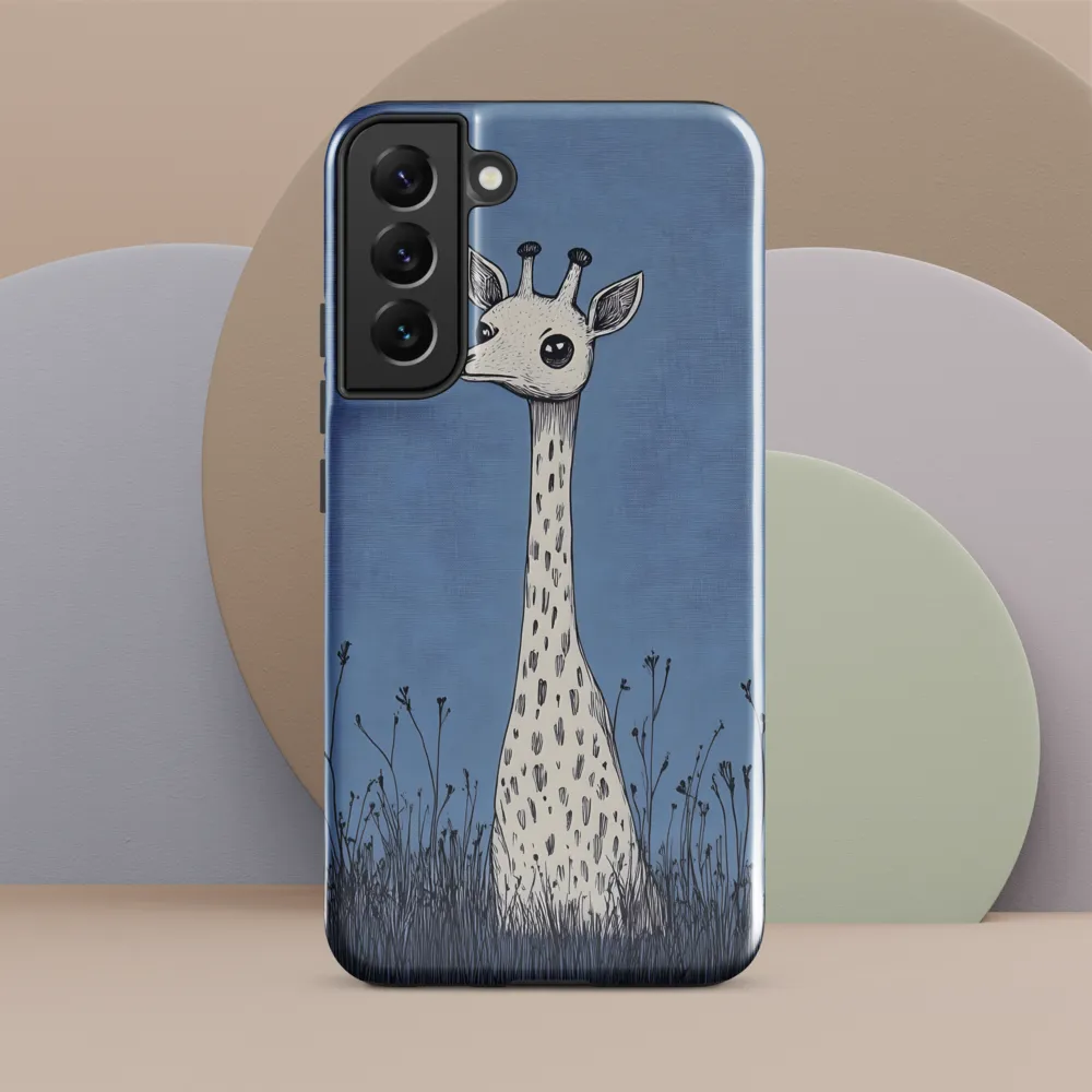 Whimsical Giraffe in Blue