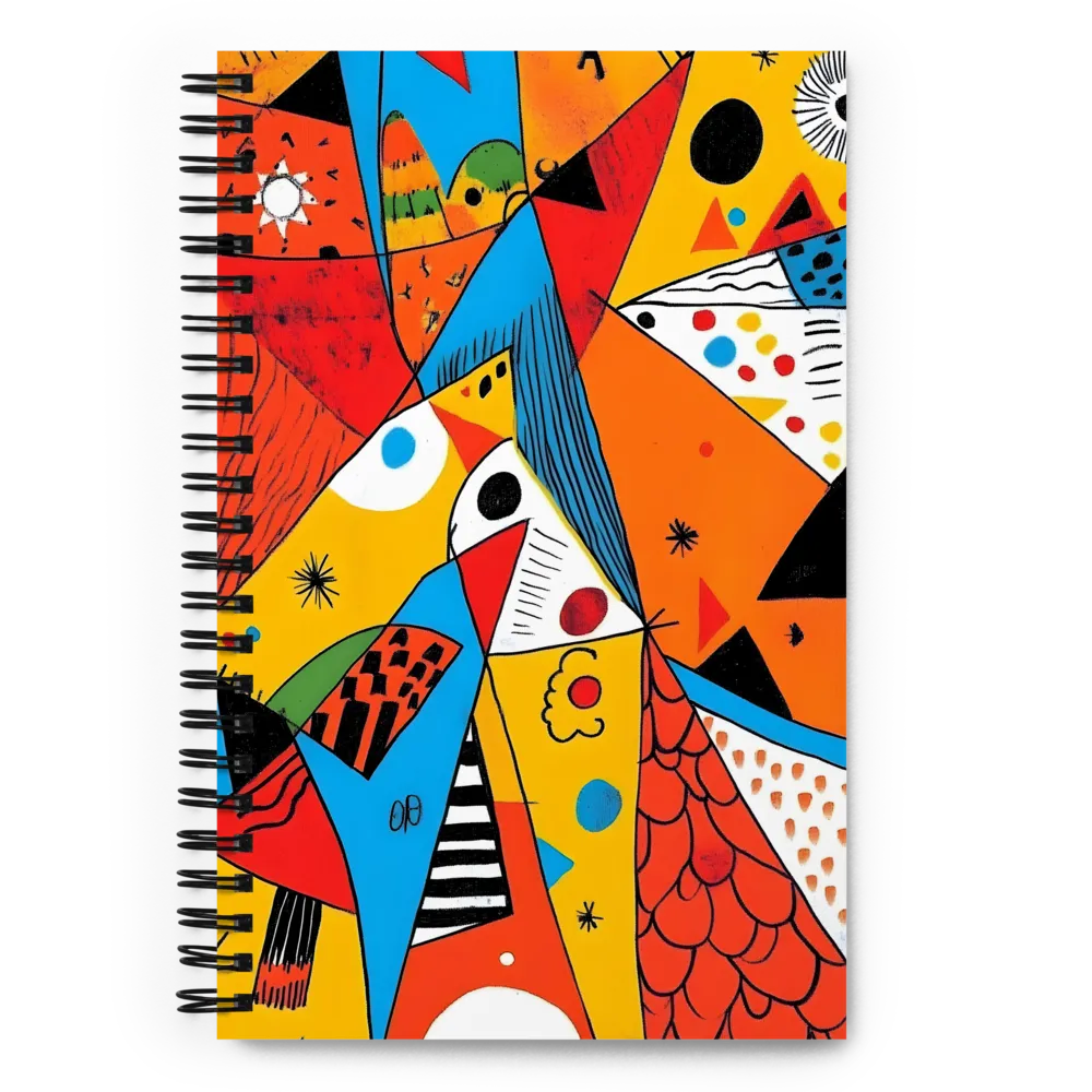 Geometric Playground: A Colorful Journey Through Abstract Landscapes | Spiral Notebook