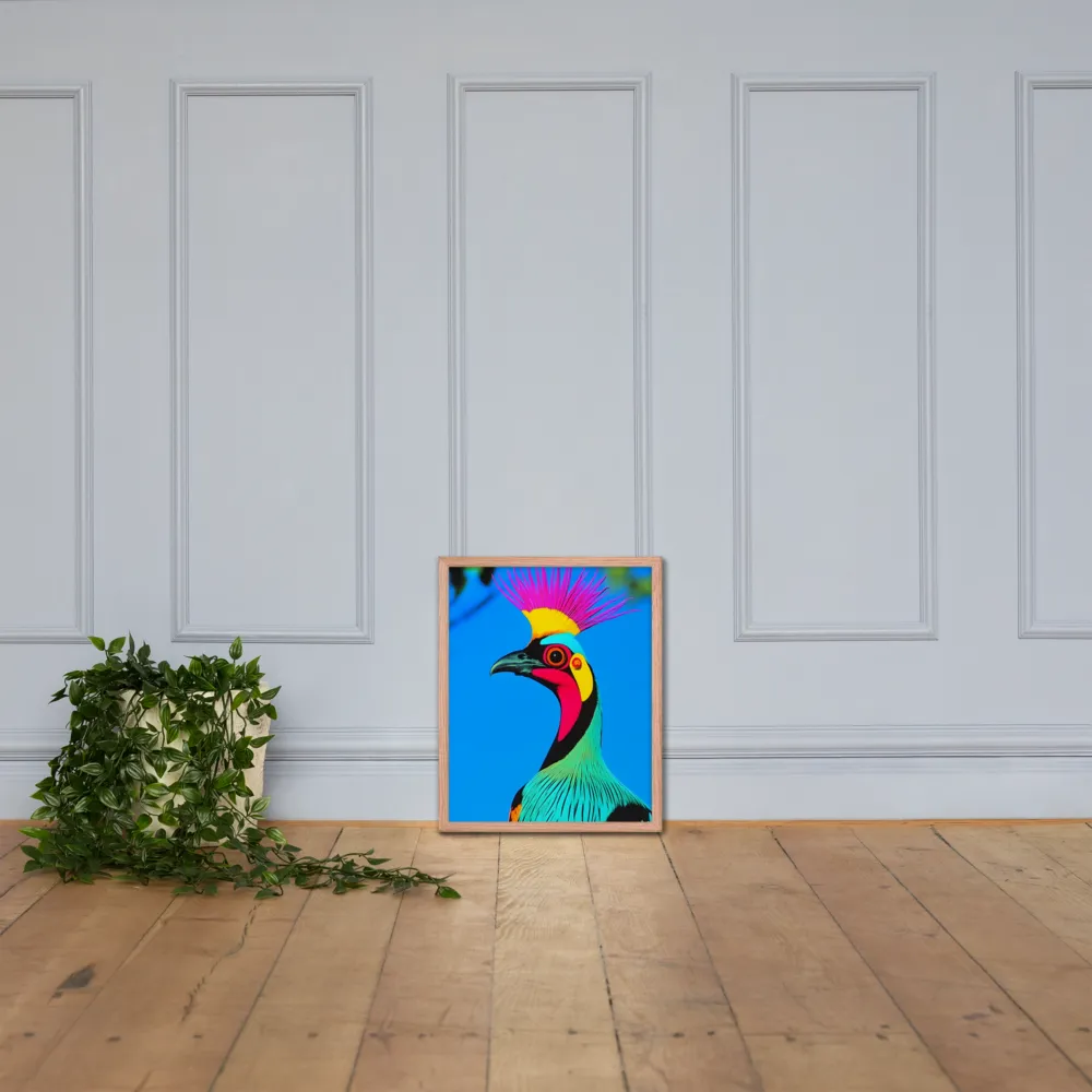 Whimsical Avian Portrait | Poster with Red oak Frame | 16″×20″