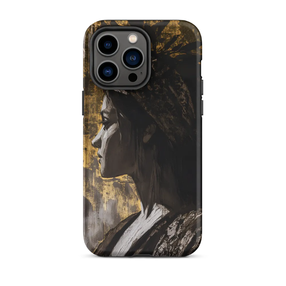 Golden Elegance: A Modern Profile Portrait