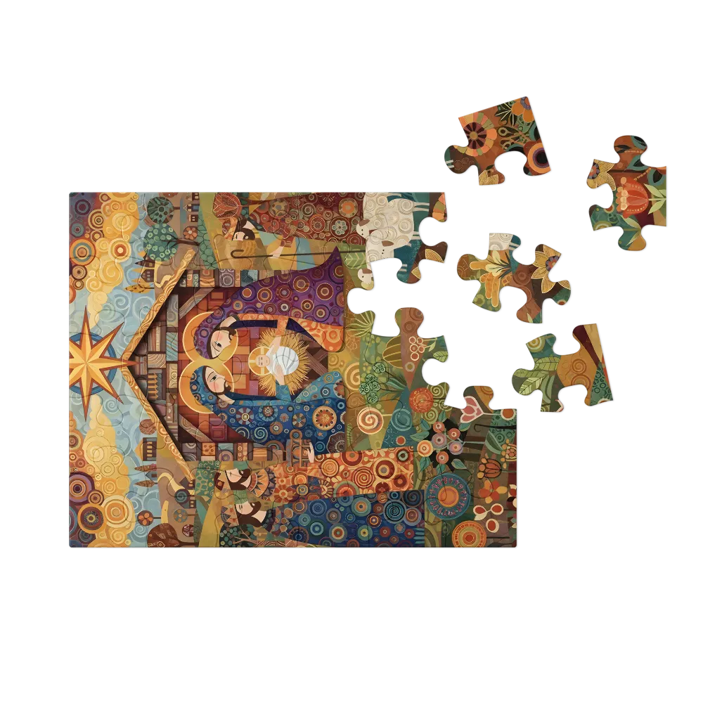 Mosaic Nativity 
 Jigsaw Puzzle in Tin Box
