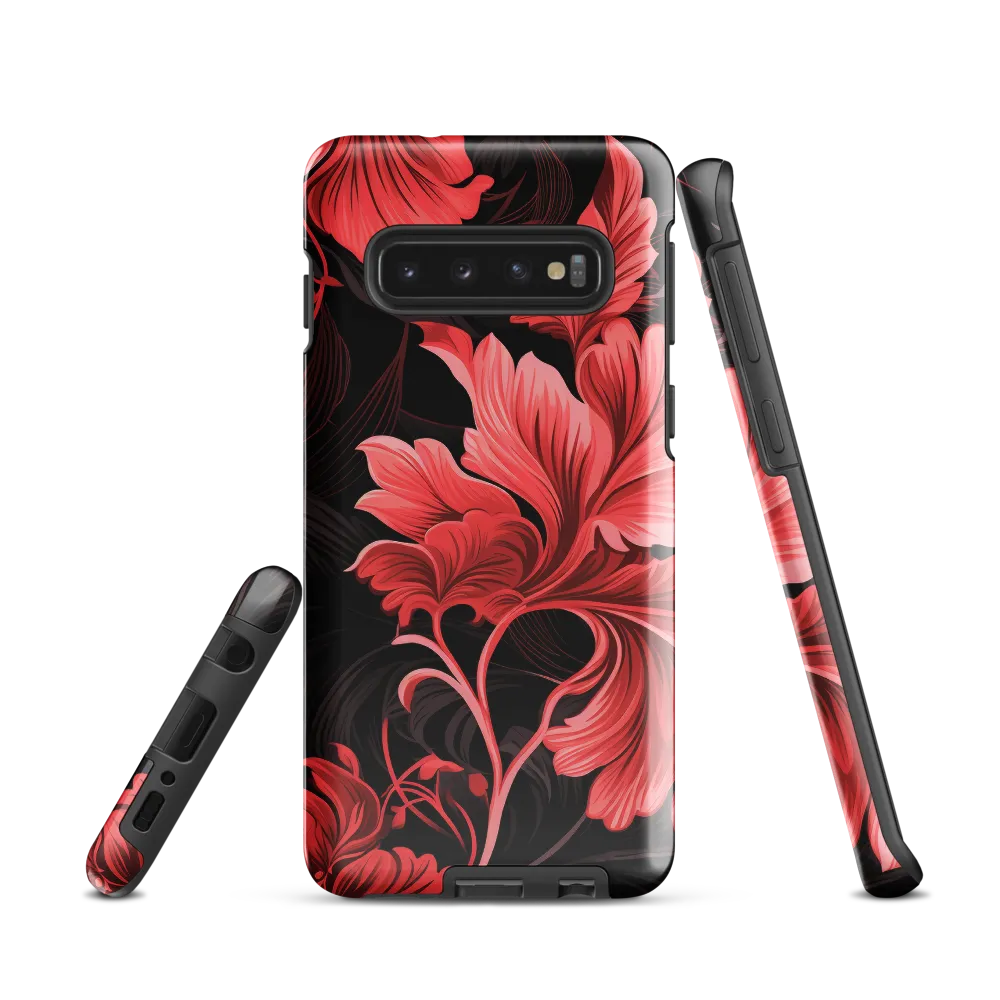 Tropical Elegance in Red | Phone Case |  S10 | Tough Case | Glossy