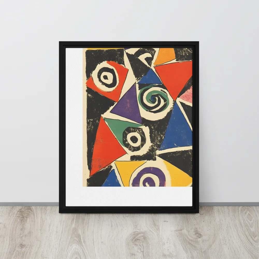 Dynamic Geometric Abstraction | Canvas with Black Frame | 16″×20″