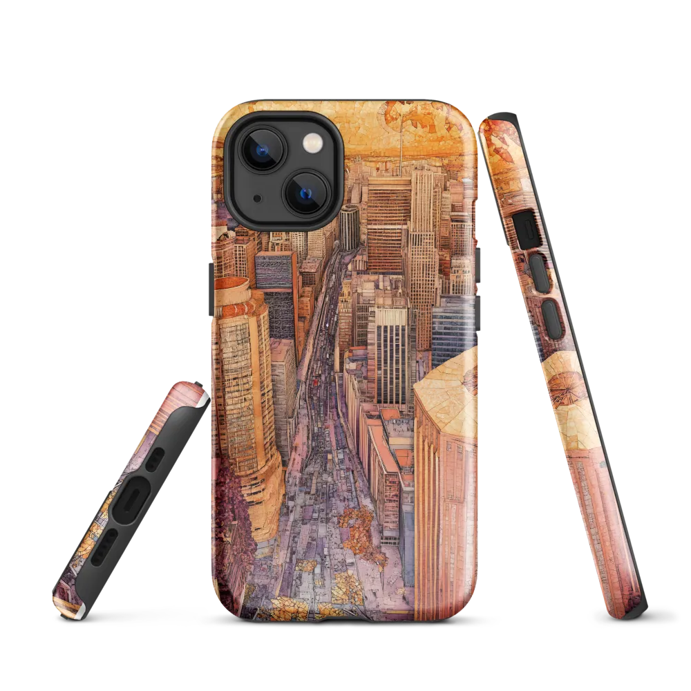 Mosaic Cityscape at Dusk