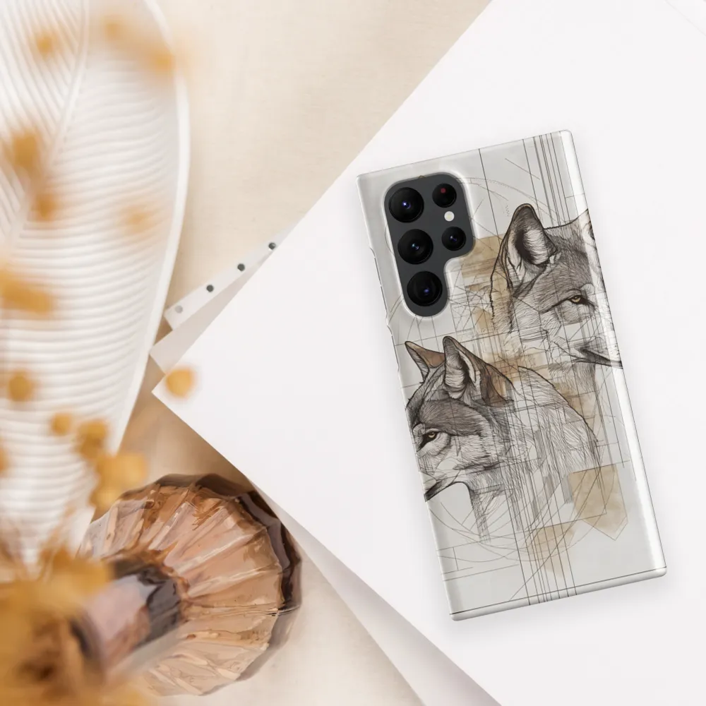 Geometric Harmony: The Essence of Wolves | Phone Case |  S22 Ultra | Snap Case | Glossy