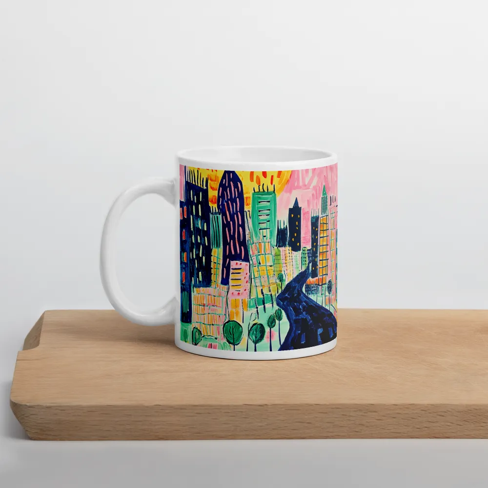 Whimsical Cityscape | Mug with White inside | 11 oz