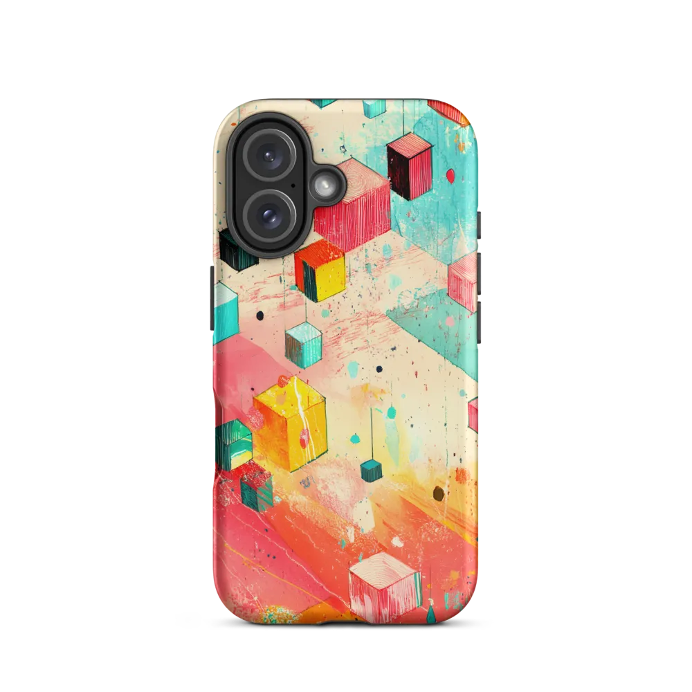 Suspended Cubes in Colorful Abstraction | Phone Case