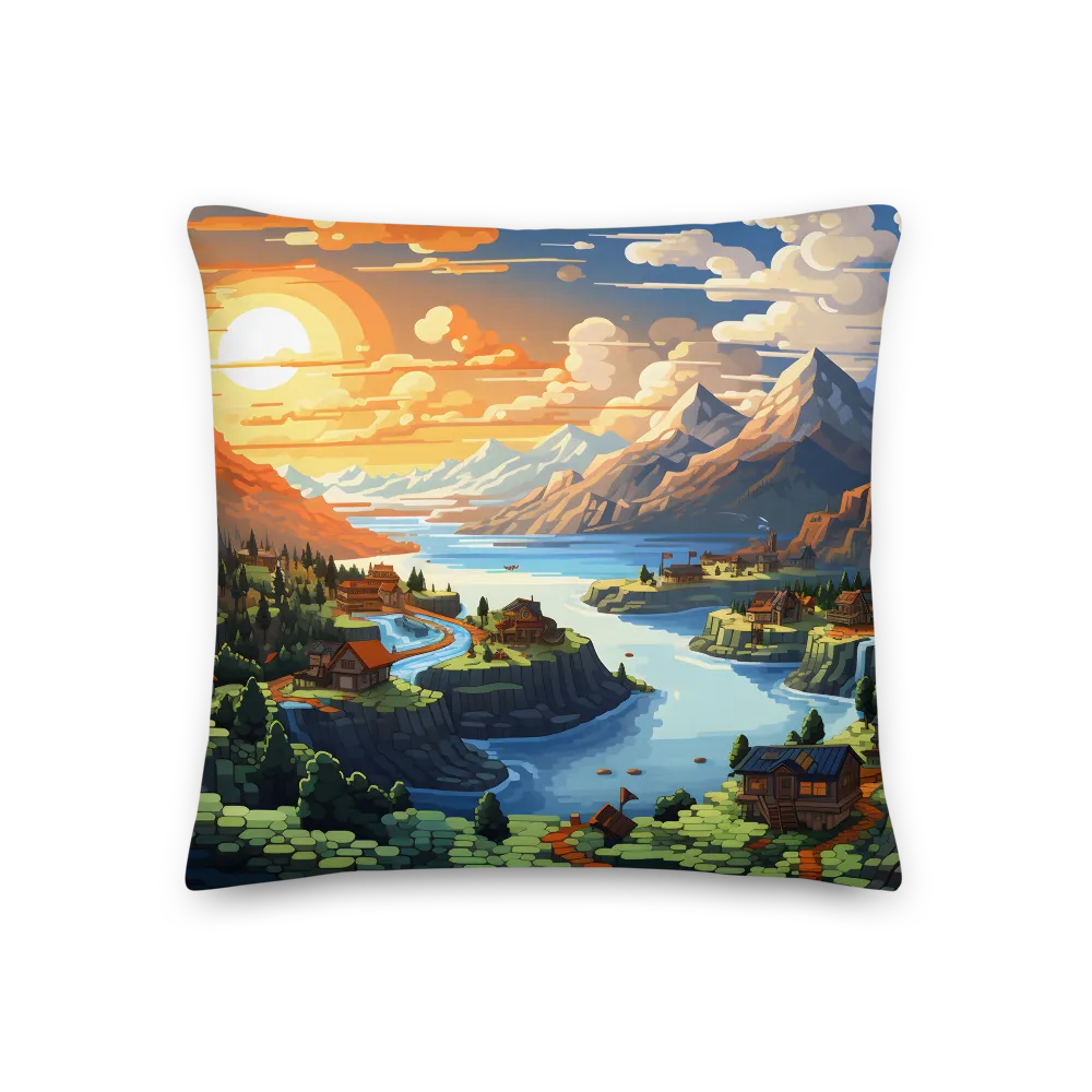 Tranquil Sunset Over Serene Landscape | Pillow | 18″×18″