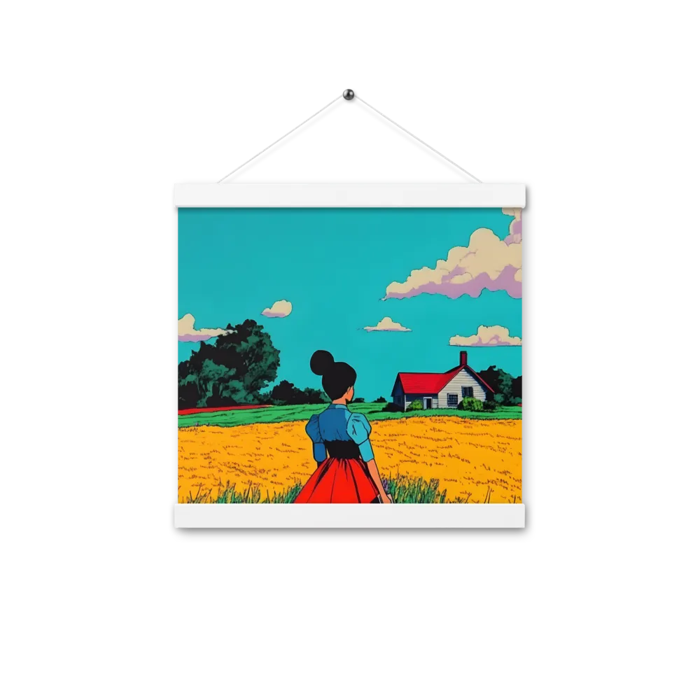 Whispers of a Sunlit Meadow | Poster With White Wood Hanger | 12″×12″