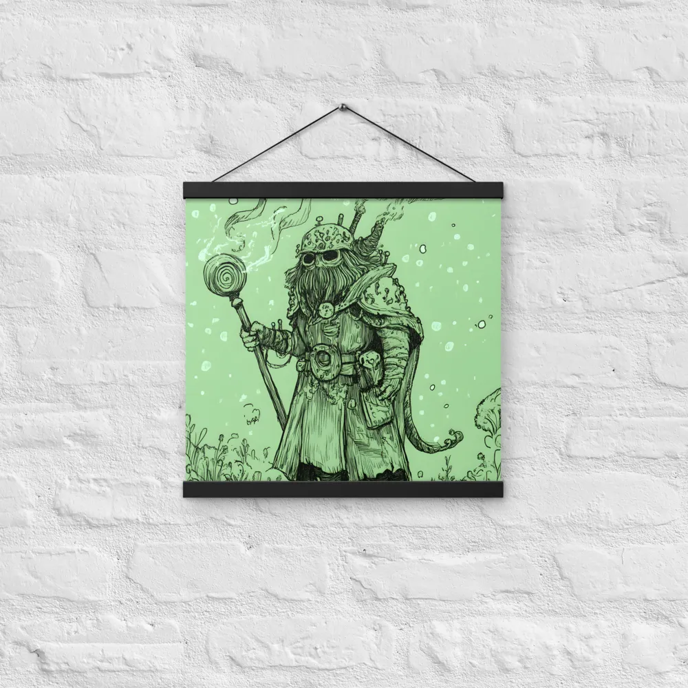 The Enigmatic Wizard | Poster With Black Wood Hanger | 16″×16″