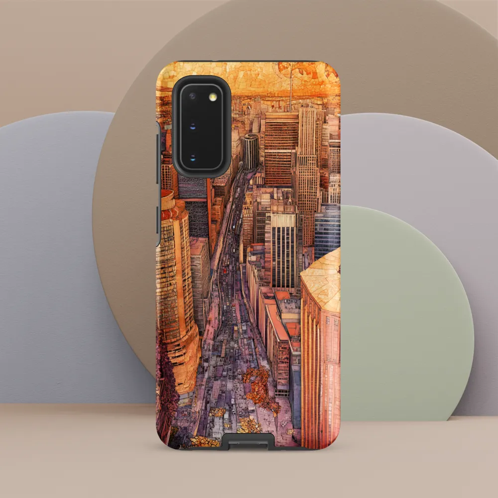 Mosaic Cityscape at Dusk