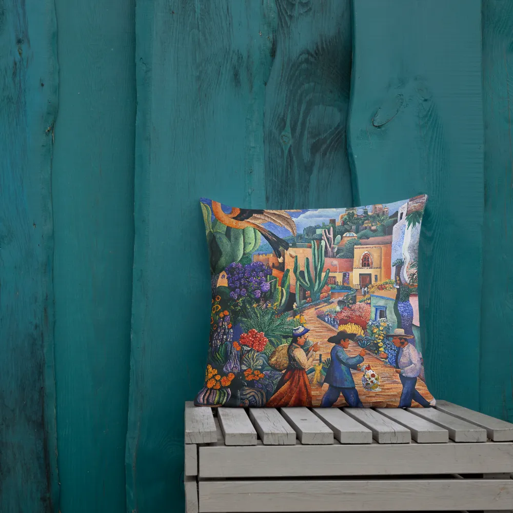 A Mosaic Journey Through Colorful Landscapes | Pillow | 18″×18″