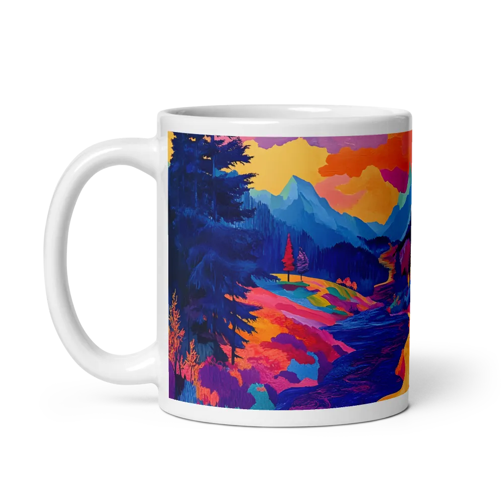 Radiant Serenity: A Surreal Landscape | Mug with White inside | 11 oz