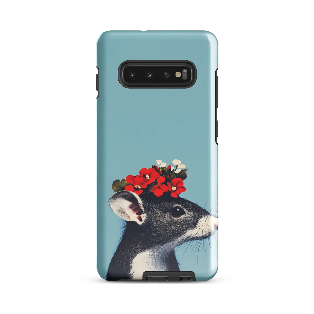 Whimsical Flora: A Mouse's Floral Crown | Phone Case |  S10 Plus | Tough Case | Glossy