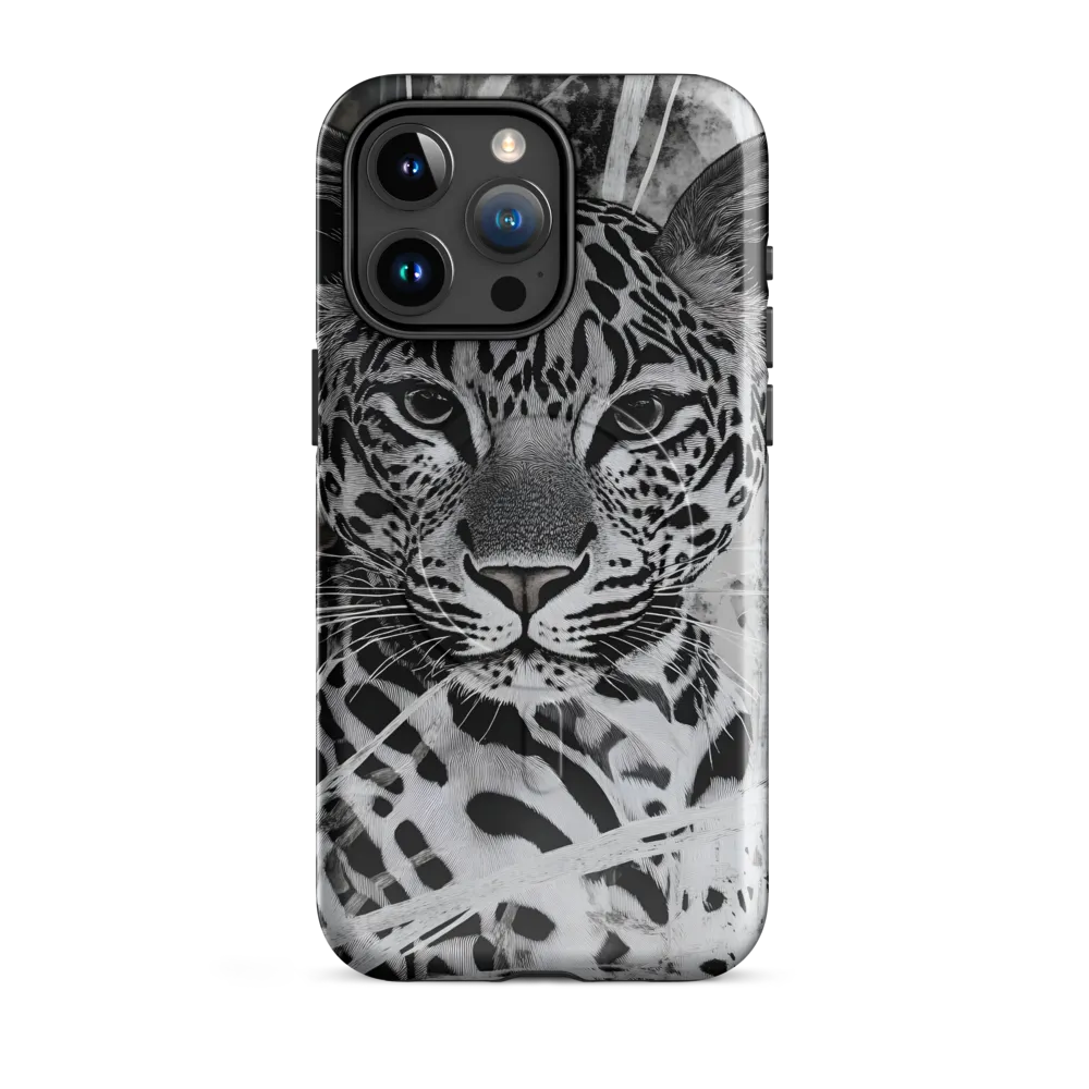 Majestic Gaze: The Leopard's Portrait | Phone Case |  15 Pro Max | MagSafe® Tough Case | Glossy