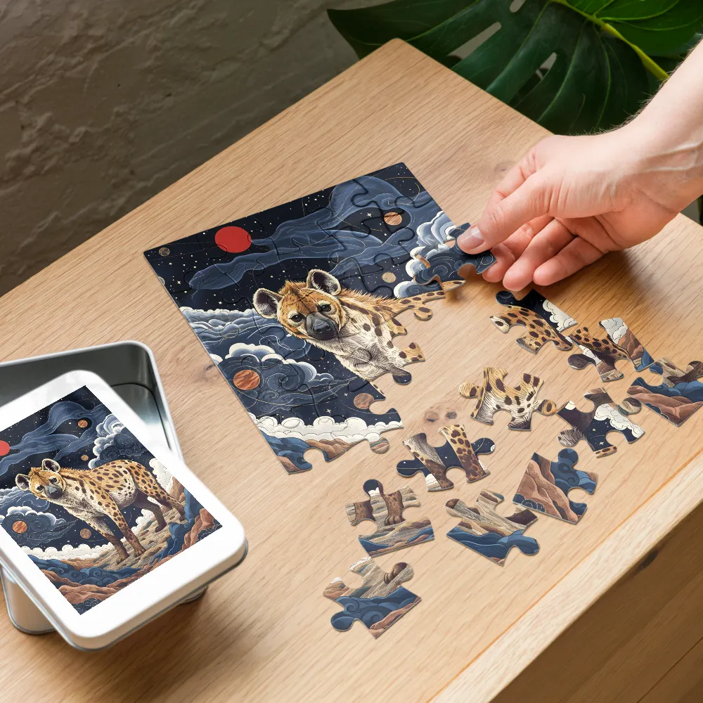 Cosmic Hyena 
 Jigsaw Puzzle in Tin Box