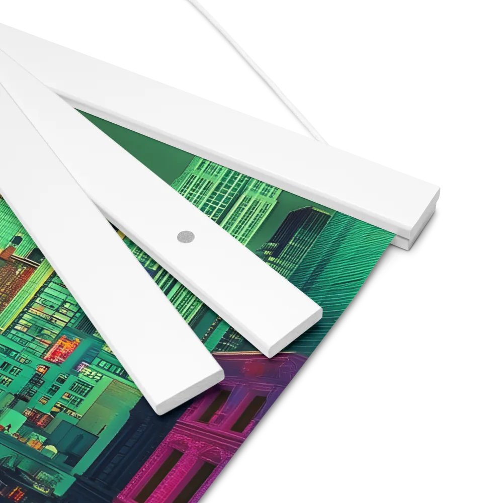 Urban Surrealism: Neon Dreams | Poster With White Wood Hanger | 12″×12″