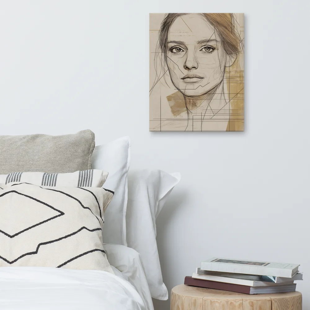 Geometric Elegance: A Modern Portrait | Canvas | 16″×20″
