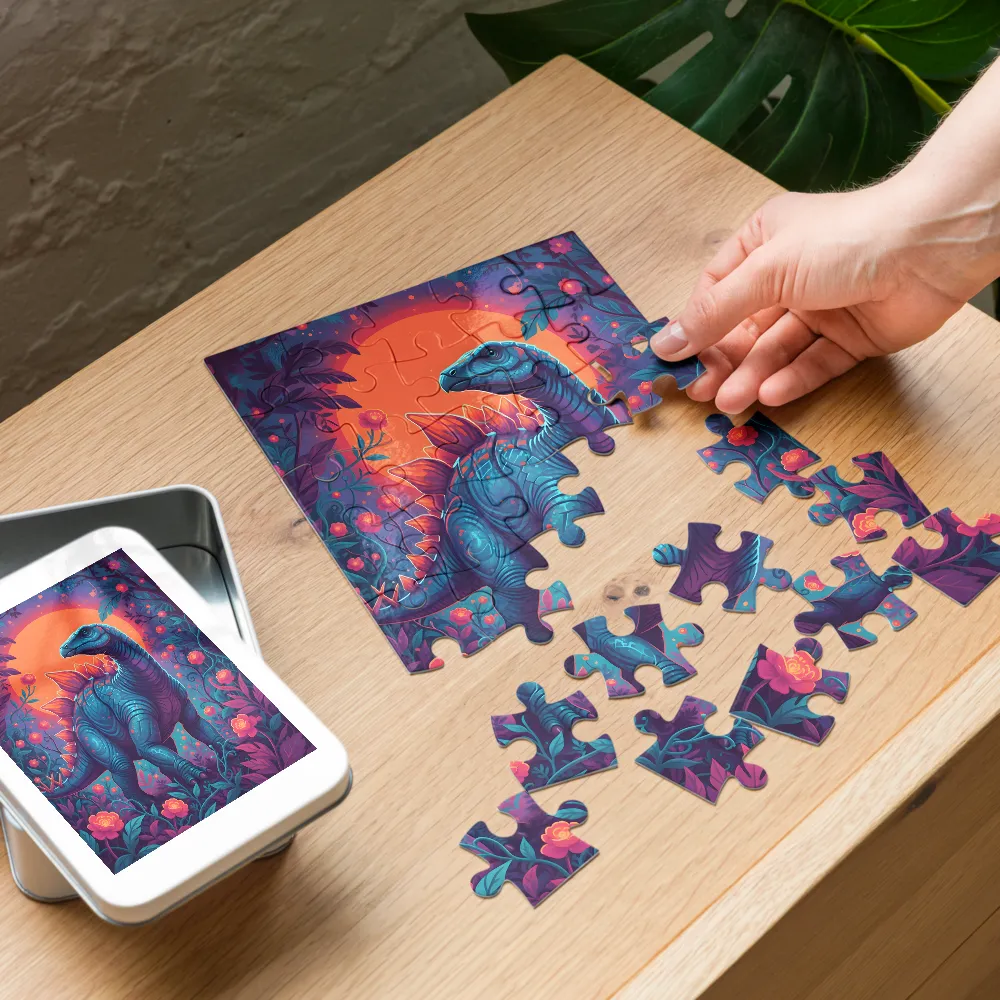 Twilight Stegosaurus 
 Jigsaw Puzzle in Tin Box