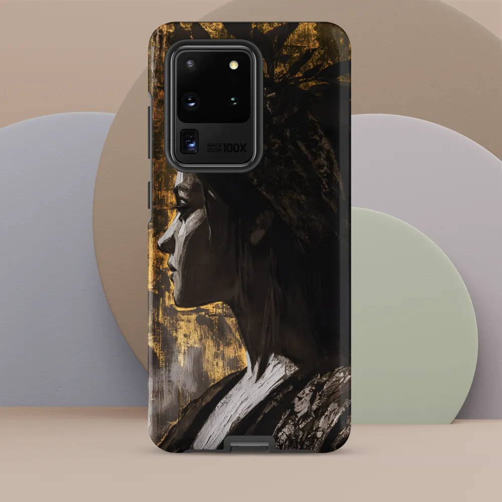 Golden Elegance: A Modern Profile Portrait