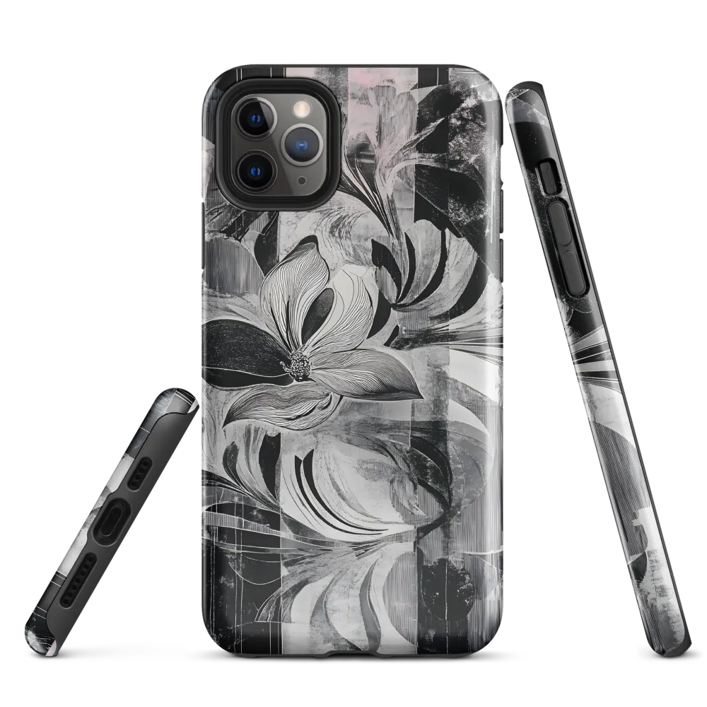 Floral Fusion in Monochrome | Phone Case |  11 Pro Max | Tough Case | Glossy