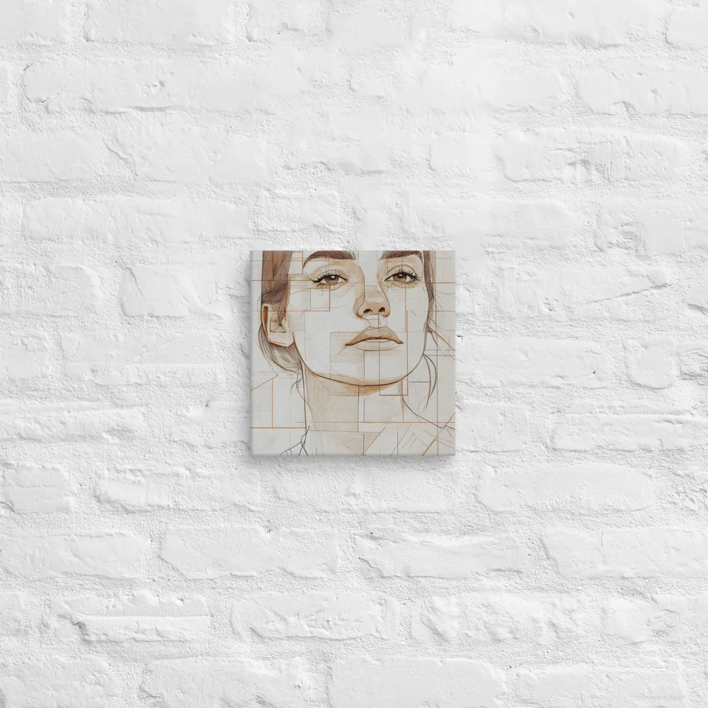 Geometric Serenity: A Minimalist Portrait | Canvas | 10″×10″