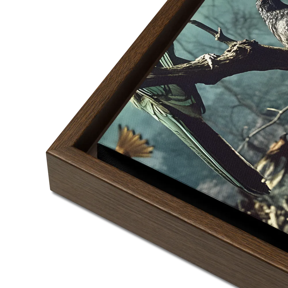 Whispers of the Avian Realm | Canvas with Brown Frame | 12″×16″