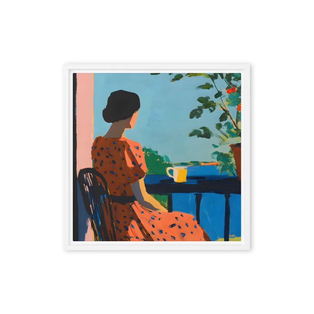 Balcony Contemplation 
 Canvas with White Frame