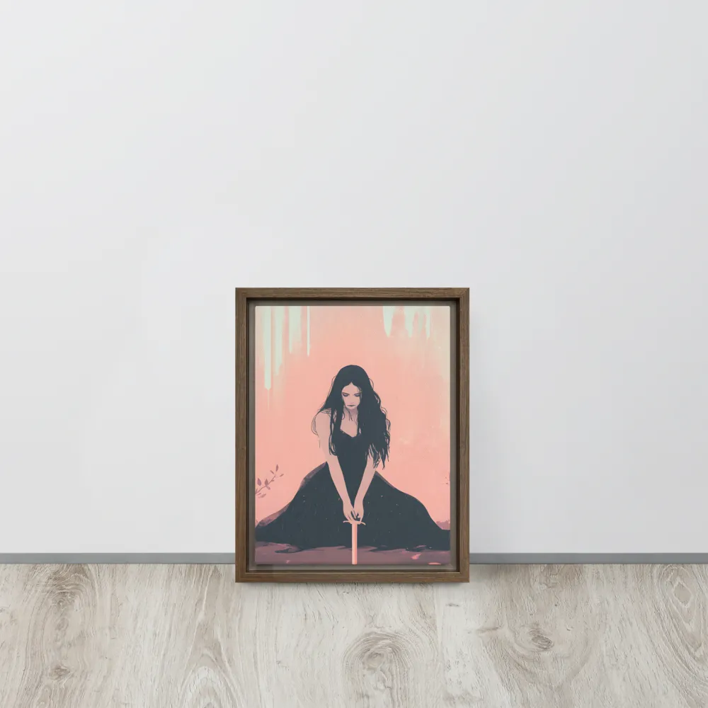 The Guardian of Solitude | Canvas with Brown Frame | 9″×12″