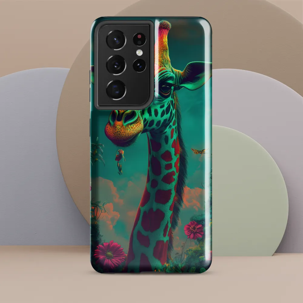 Whimsical Giraffe Among Blossoms